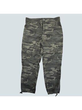 Social Standard by Sanctuary Camo Cargo Jogger Pants Women's XL Green Stretch